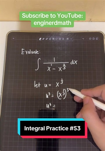 Integral Practice #53 #fyp #enginerdmath #enginerdmath #engineering #integrals #calculus
