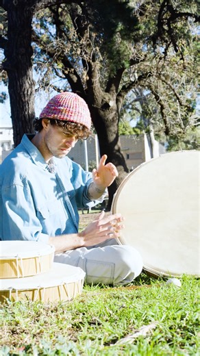 7.3K views · 100 reactions | One beat becomes many. Mikey weaves a mosaic of sound, layering frame drums of all sizes into a rhythmic tapestry. Feels the resonance and let the vibrations carry you into stillness. With sizes ranging from small to X-Large, we've got your perfect vibration covered at africandrumming.com.au #shamanicframedrum #drummingforwellness #soundhealing | African Drumming | Facebook