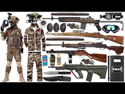 Special Forces military toy gun set unboxing, 98K sniper rifle, RPG rocket launcher,Delta Force gear