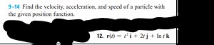 Given the position function \mathbf{r}(t) = t^2 \mathbf{i} + 2t... | Filo