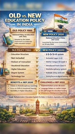 Old vs New Education Policy in India | #youtubeshorts #shorts #education #nep2020 #educationpolicy
