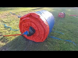 How-to roll up a giant inflatable Drive-In movie screen with Samson inflatable roller