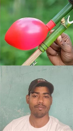 Bamboo Balloon Pop Challenge 🎈 | Amazing Village Idea #shorts #diy #bamboo #slingshot #toy
