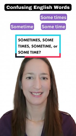 SOMETIMES, SOME TIMES, SOMETIME, SOME TIME - What's the difference? Learn how to use these confusing English words and phrases correctly! #learnenglish #englishteacher #englishwithem #aprendeingles #aprendreanglais #aprenderingles #english #fyp #easyenglish #speakenglish #inglesfacil #englishgrammar #confusingenglishwords