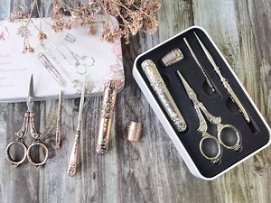 Victorian Needlework Kit,5 PCS Vintage Style Embroidery Kit,sewing Kit,sewing Case,antique Style,embroidery/sewing Scissor,sewing Supplies - Etsy UK