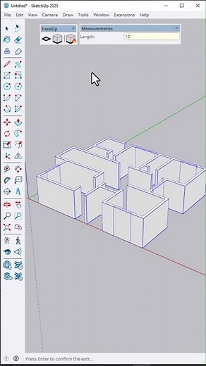 ✅ Face Up Extension in SketchUp | Convert 2D Plan to 3D