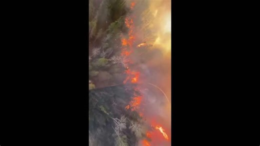 Aerial footage shows the Jenkins Creek Fire burning in Northern Minnesota