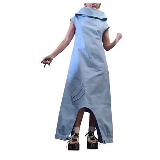 Light Blue Denim Jumpsuit Dress for Women, Asymmetric Harem Overall, Wide Leg Outfit - Etsy