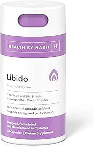 Health by Habit Libido Blend (60 Capsules) - Natural Aphrodisiac Blend with Maca, Ashwagandha, Vegan, Non-GMO, Sugar-Free (1 Pack)