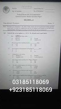 General Science Class 10 FBISE 2026 🔥 Model Paper + Most Important Questions & Guess Paper