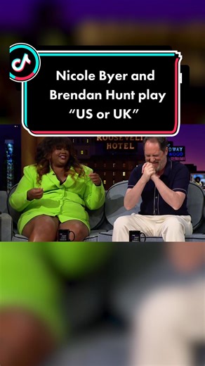 Nicole Byer and Brendan Hunt play “US or UK” #latelateshow #nicolebyer #brendanhunt #tedlasso