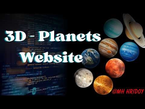 3D Planet Website Using HTML CSS JavaScript | Solar System Animation 🌍✨ | MH Hridoy