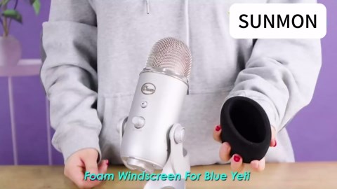 Yeti Microphone Stand with Foam Windscreen, Suspension Boom Scissor Arm Stand with Pop Filter Cover for Blue Yeti Pro, Gaming Microphone Arm by SUNMON