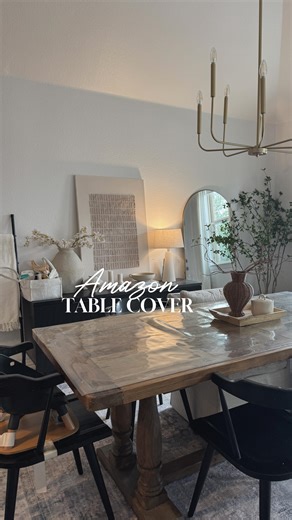 Andrea Vowels on Instagram: "✨ Comment “COVER” for links send to you! The best ever! I don’t care if it looks bad because it makes my life so much easier. Cleaning is easier and my real wood table does not get ruined👌🏼 Make sure you are following @my.blessed.home or it will not send link! #amazon #amazonfavorites #amazonhome #neutralhome #amazonkitchen #momhacks #momhack #parenthack #toddlermom #diningtables #diningtablegoals #boymom #babyhack"