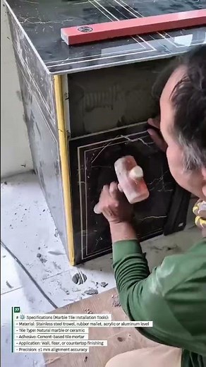 Marble Tile Installation Skill – Perfect Wall and Counter Finishing by Hand!