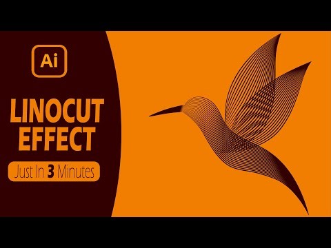 How to Make a Linocut Look with Adobe Illustrator Tutorial just in 3 minutes | humming bird