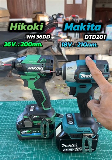 เปรียบเทียบสว่านกระแทก Makita DTD201 vs Hikoki WH36DD รีวิวความนิ่ม-แรง