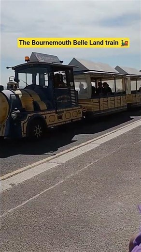The Bournemouth Belle Land Train 🚂 going along Boscombe Promenade Beach, Dorset