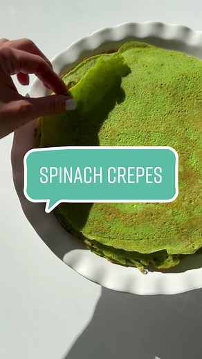 Healthy Spinach Crepes Recipe | Green Crepe with Vegetables