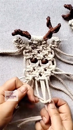 Macrame Christmas Reindeer Hanging | Boho Christmas Decor | #shorts #diy #reindeer #christmasdecor