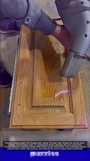 Wow, Laser Cleaning Wood Finish 👷 Satisfying Precision Removal!