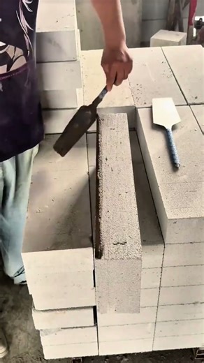 By carving straight lines into the stone,the bricks fit stronger and align perfectly installation