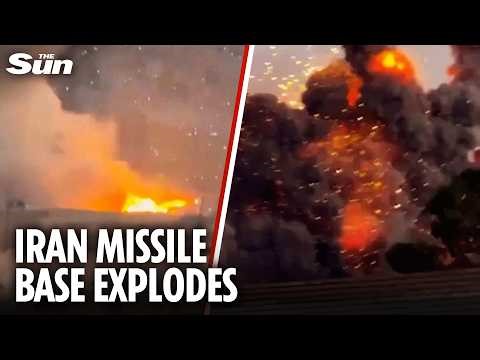 Moment massive explosions rock Iranian missile base after heavy Israeli strikes