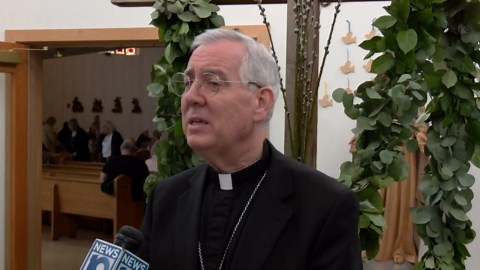 New Bishop Mark O'Connell leads first Easter Mass, reflects on diocese issues