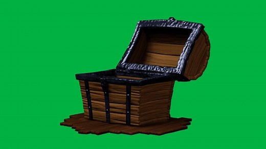 Download animated chest falling and opened in green screen for free