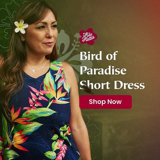 Our Bird of Paradise Short Dress captures the essence of Hawaii in every stitch. Made with Aloha in Hawaii, this dress features a vibrant, tropical print and a breezy, sleeveless design—perfect for beach days or sunset strolls. Embrace the Aloha spirit wherever you go! 🌺 | Hilo Hattie