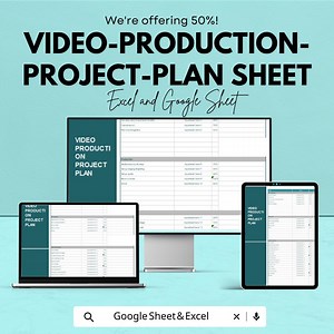 Video Production Project Plan Template | Google Sheet & Excel | Filmmaking Timeline Planner | Pre to Post Production Tracker - Etsy