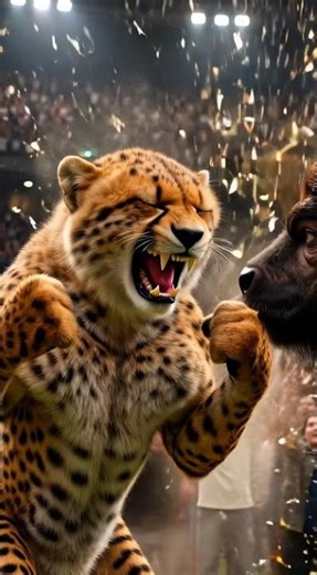 Cheetah vs Buffalo – Ultimate Slap Battle! 😱💥 #shorts