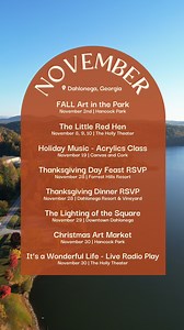November has arrived! 👋🍂🍁🦃🎄 This is just a glimpse of all the fun activities going on in our mountain town this month! Check out MORE fun events like these in the link in our bio! #DiscoverDahlonega | Discover Dahlonega, Georgia
