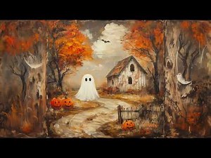 Rustic Haunted Halloween Screensaver | Ghosts, Pumpkins, and Autumn Cottage TV Art