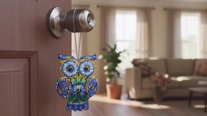 Owl Ornament – Shimmering Window Textured Acrylic Suncatcher Decoration – Rustic Woodland Bird Ornaments for Christmas Tree, Home, or Office – Unique Gifts for Women, Friends, Nature Lovers