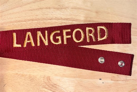 Personalized Embroidered Luggage Tag — Custom Bag ID Strap With Metal Snap, Burgundy - Etsy