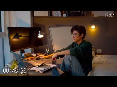 study with me live pomodoro 90/10 | rain sounds