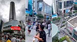 ¡Pánico en China! Rascacielos de 300 metros se tambalea sin razón y temen colapso [VIDEO]