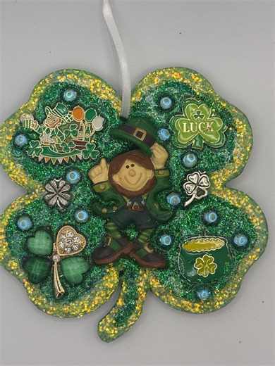 Dancing Leprechaun on St Patrick’s Day - Bejeweled Wood Ornament - Etsy