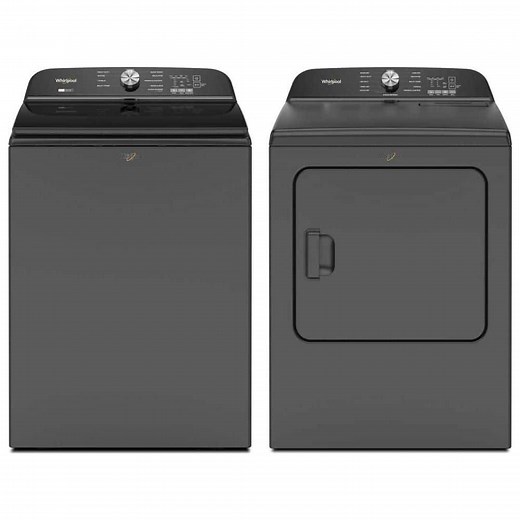 Whirlpool 5.2 cu. ft. Top Load Washer and 7.0 cu. ft. Dryer Set in Volcano Black - The Home Depot