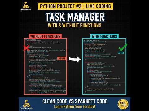 How to Build a Task Manager in Python | With & Without Functions | Task Manager kaise banaye?