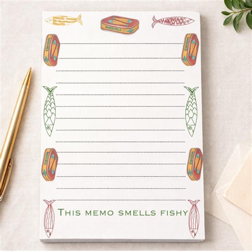 Custom Sticky Notes, Funny Notepad, Sardine Themed Stationery, Co-worker Gift, to Do List - Etsy