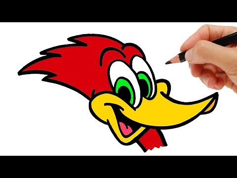 HOW TO DRAW WOODY WOODPECKER EASY
