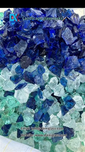 Mixed glass rocks for landscape