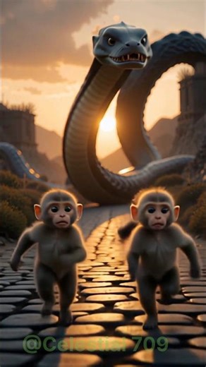 Man save mokney baby's from Python #monkey #short #ai
