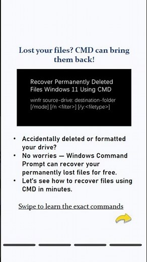 Recover Permanently Deleted Files Windows 11 Using CMD (100% Free Method)