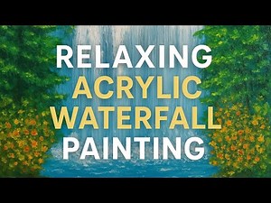 Stunning Waterfall Acrylic Painting | Intuitive Art for Beginners + Colorful Florals