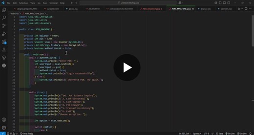 Java ATM Simulation with Cash, Deposit, Inquiry, PIN Change | Monalisa Samantray posted on the topic | LinkedIn