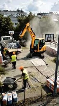 Old Basketball Court Transformed Into Modern Court 🏀 | Amazing Makeover