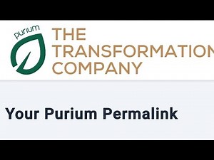 Create Purium Permalinks